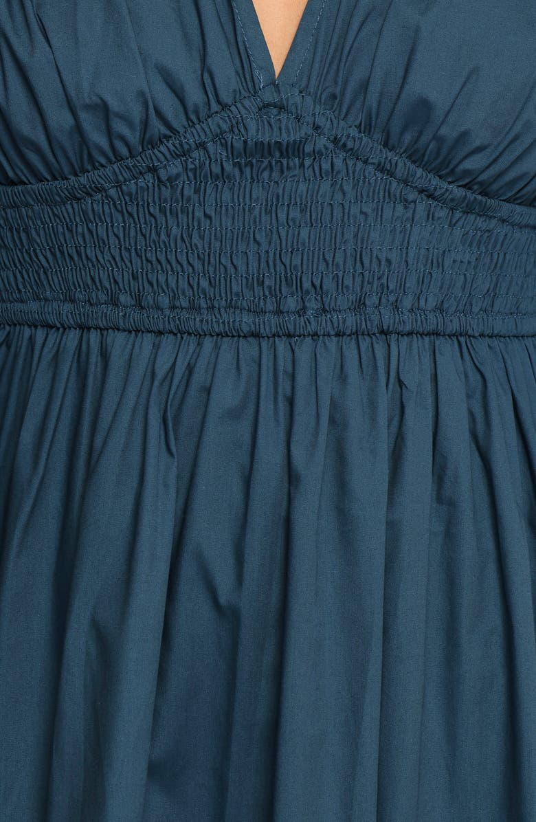 Petal & Pup Tessa Smocked Ruffle Hem Maxi Dress, Alternate, color, Blue