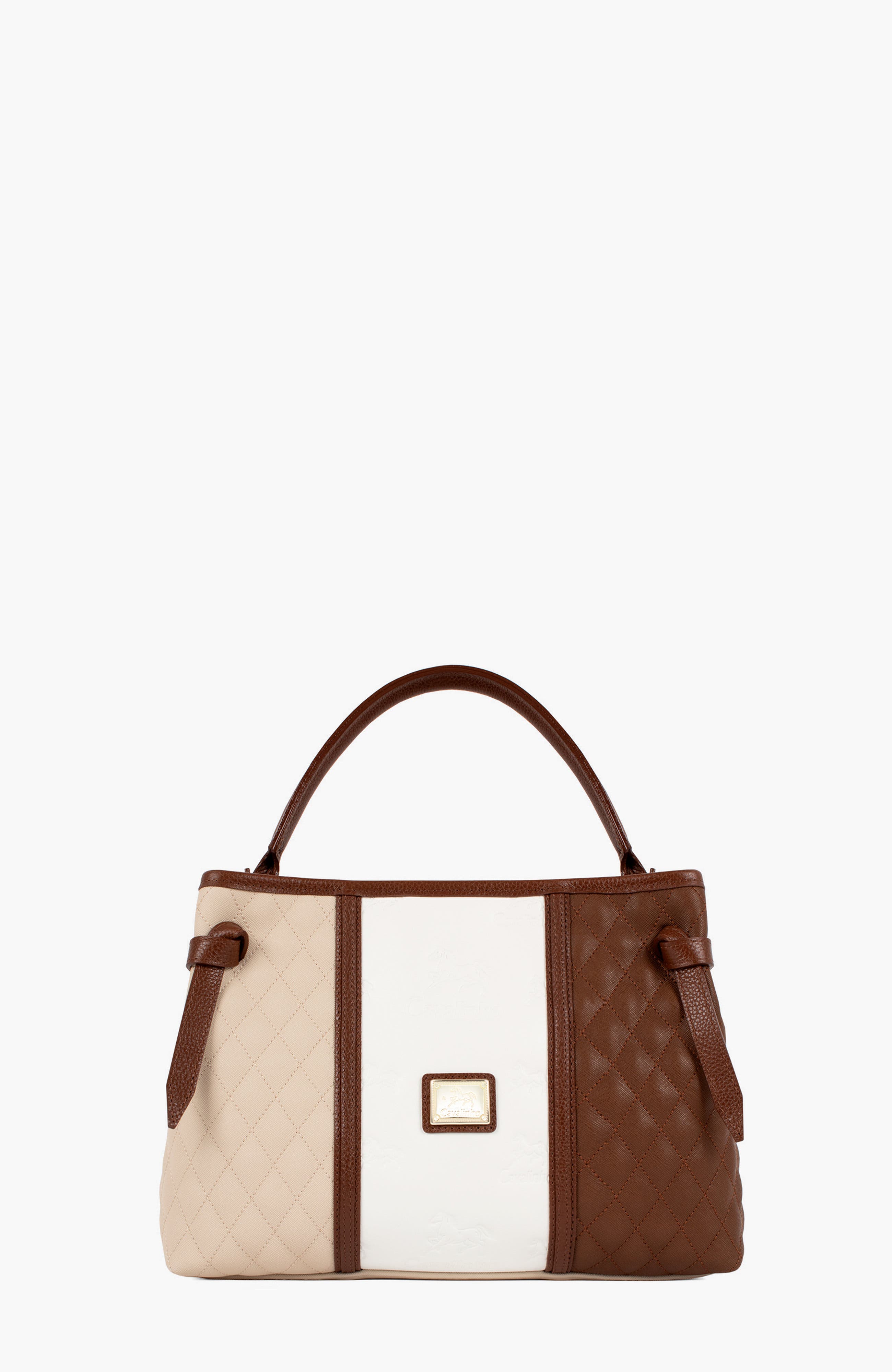 Sublime Handbag 627, Main, color, Camel Brown / Beige / White
