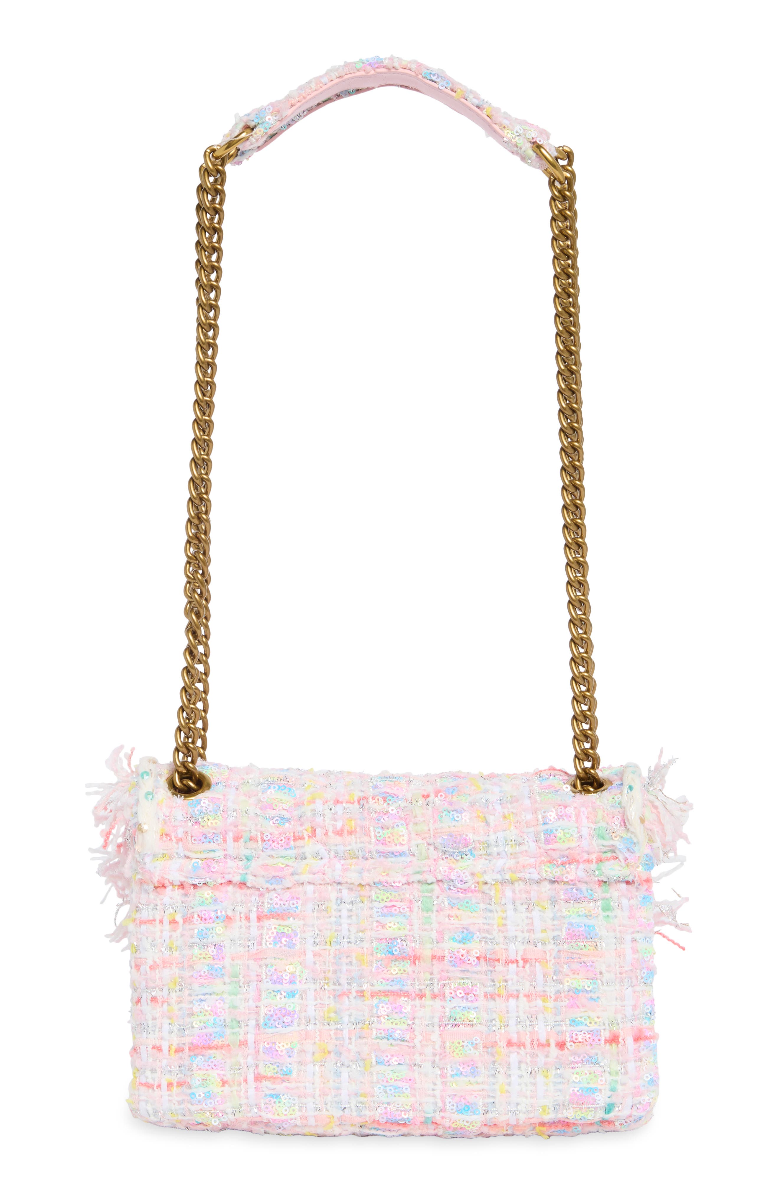 KG Kurt Geiger Medium Kensington Sequin Tweed Convertible Shoulder Bag, Alternate, color, Pink Multi