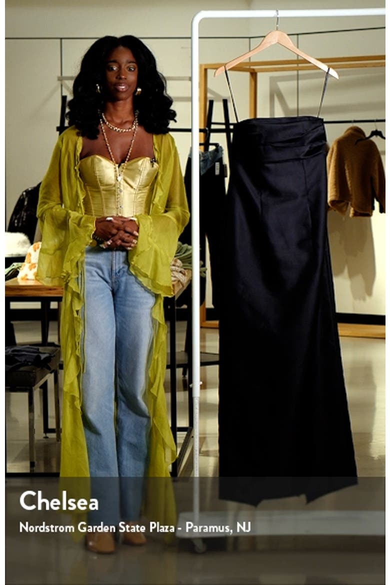 Strapless Bow Back Satin Column Gown video