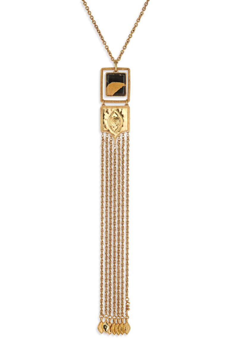 Chloé Amulet Necklace, Main, color, Gold And Black