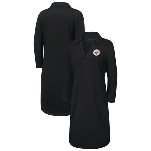 Tommy Bahama Black Pittsburgh Steelers Ashby Isles Three-quarter Length Sleeve Pullover Jersey Dress