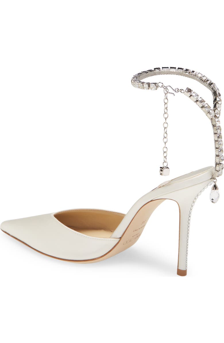 Jimmy Choo Saeda Crystal Ankle Strap Pointed Toe Pump, Alternate, color,