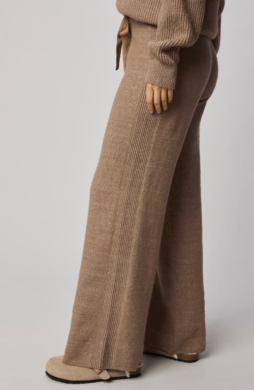 Splendid Stassi Rib Side Sweater Pants In Brown