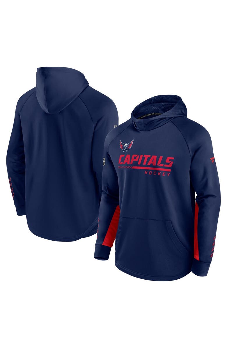 FANATICS Men's Fanatics Branded Navy Washington Capitals Authentic Pro Locker Room Raglan Pullover Hoodie, Main, color, Navy