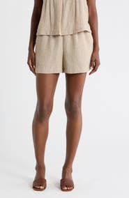 MAX STUDIO Stripe Drawstring Shorts