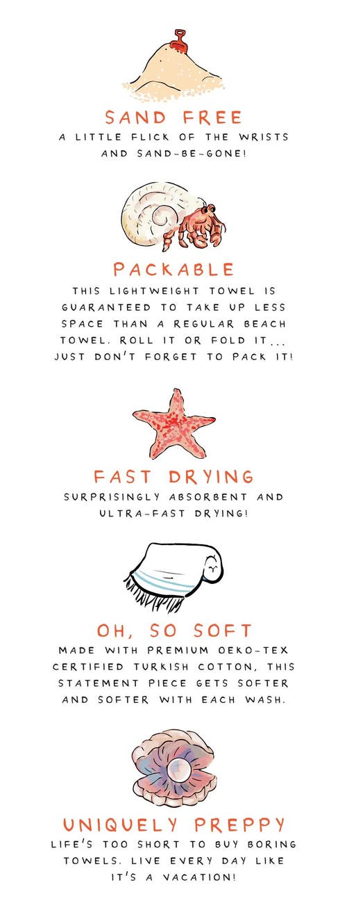 Ramus & Co Oversized 37" X 71" Preppy Turkish Beach Towel By  In Blue