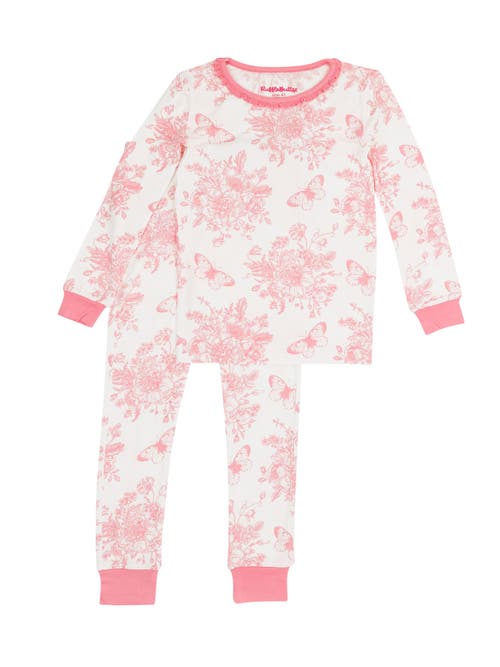 Rufflebutts Softsnooze Toddler Girls Ruffle Long Sleeve Pajama Set In Pink
