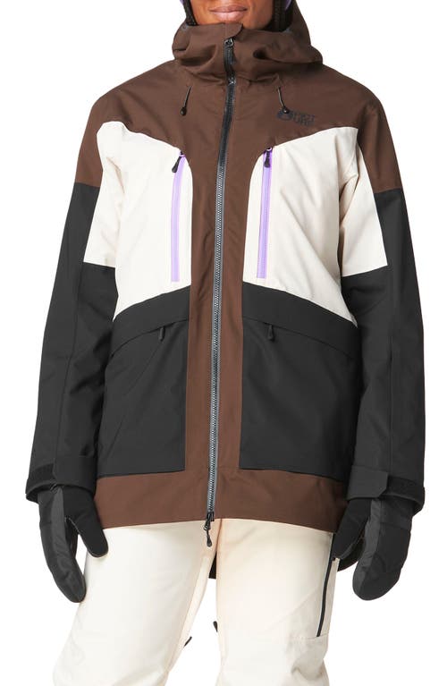 Picture Organic Clothing Haakon Freeride Waterproof Snow Jacket In Chicory Coffe Vanil Blk