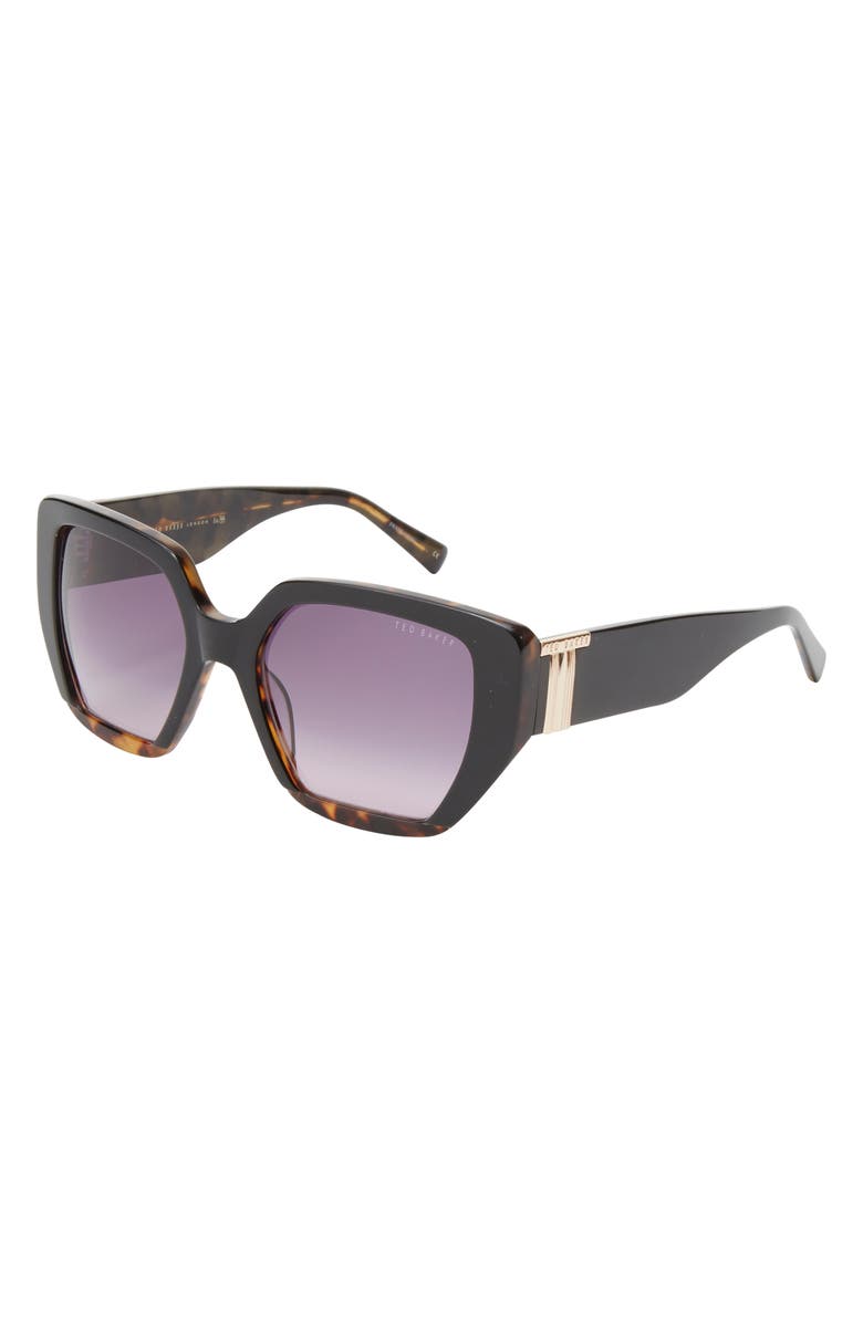 Ted Baker 54mm Gradient Square Sunglasses, Alternate, color, Black