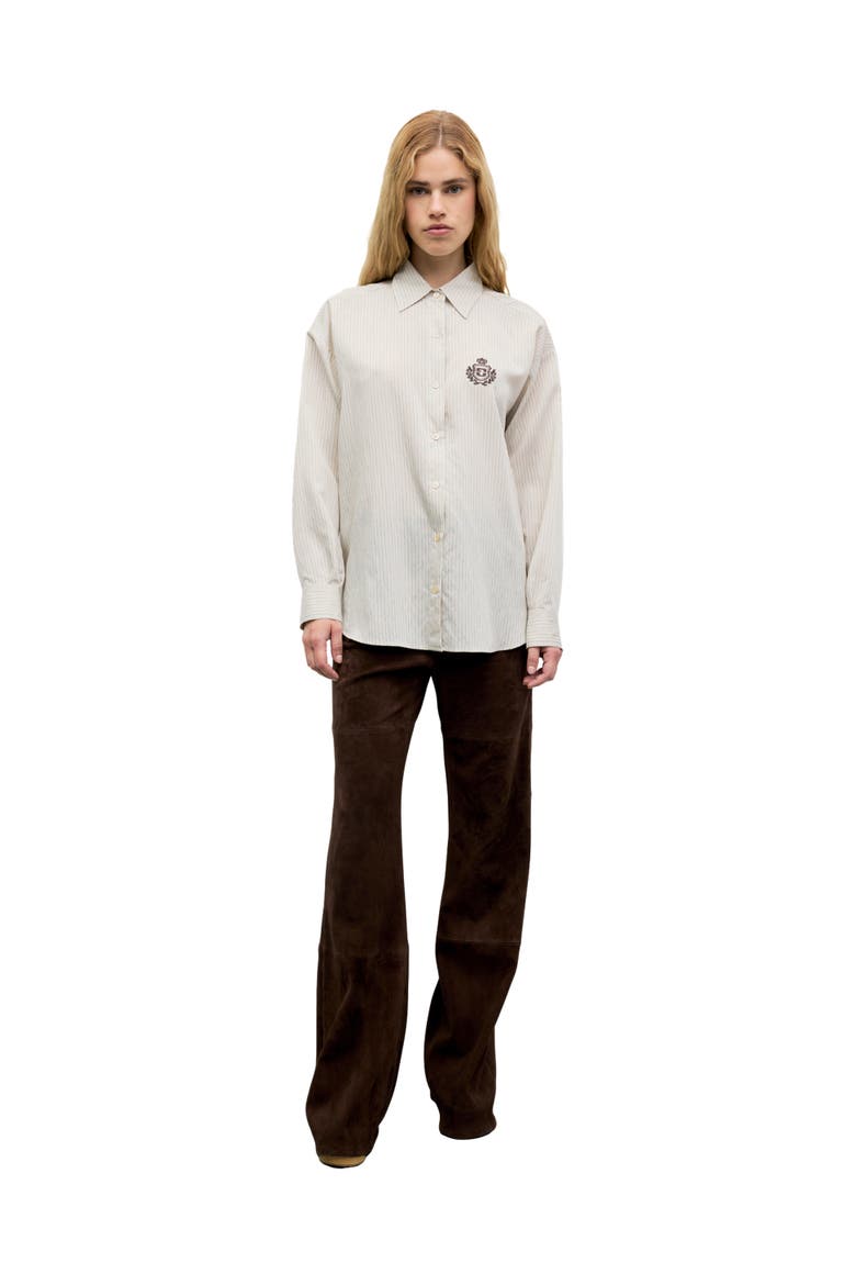Lys Striped Embroidered Detail Shirt, Alternate, color, Beige