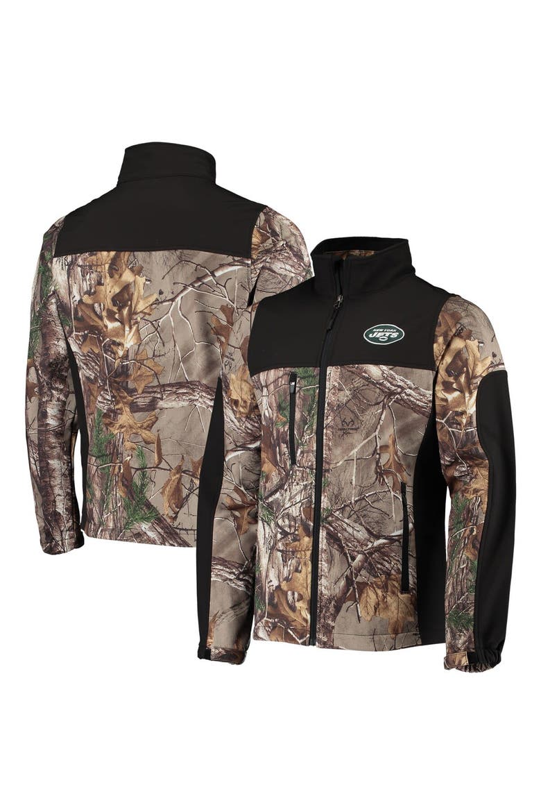 Men's Dunbrooke Realtree Camo/Black New York Jets Circle Hunter Softshell Full-Zip Jacket, Main, color, Realtree Camo