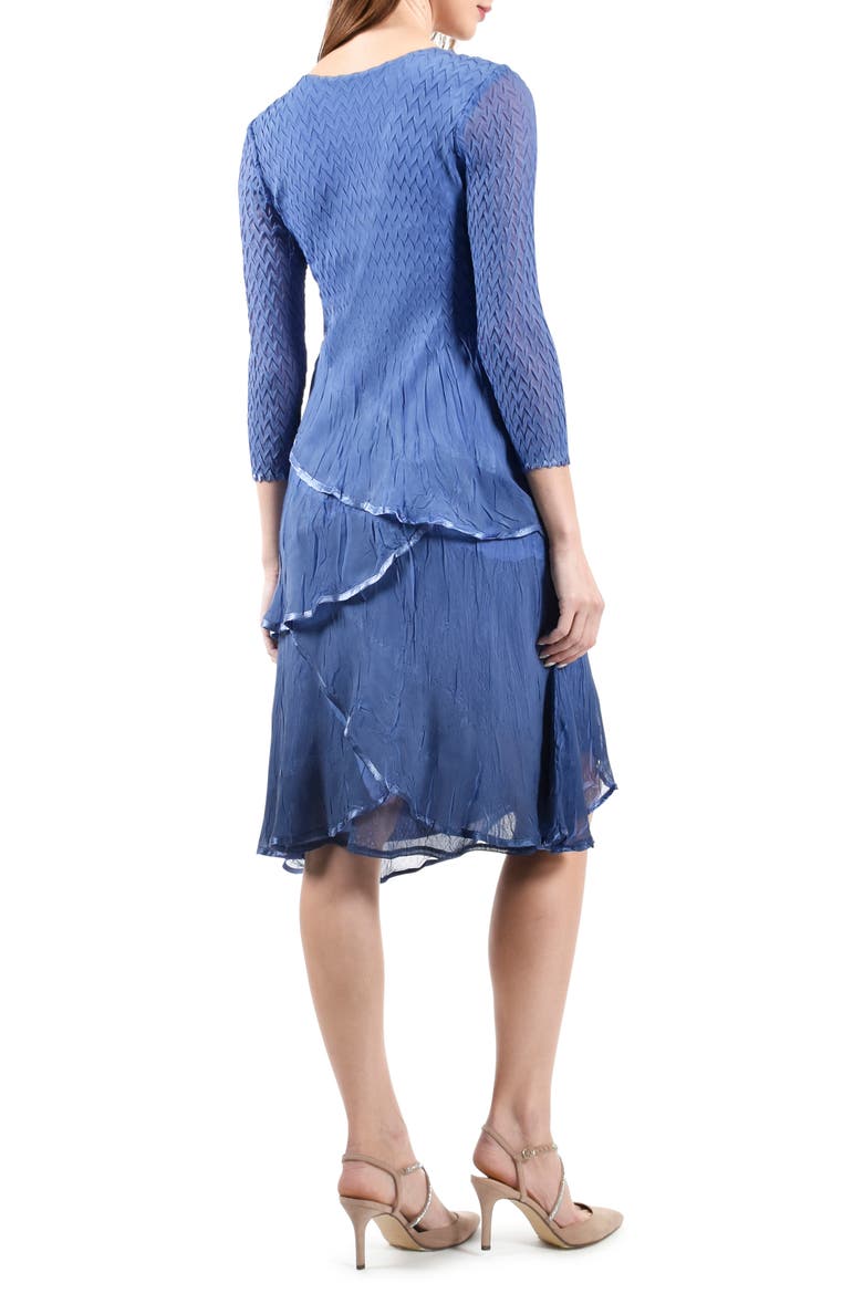 V-Neck Tiered Dress, Alternate, color, FREGATA BLUE