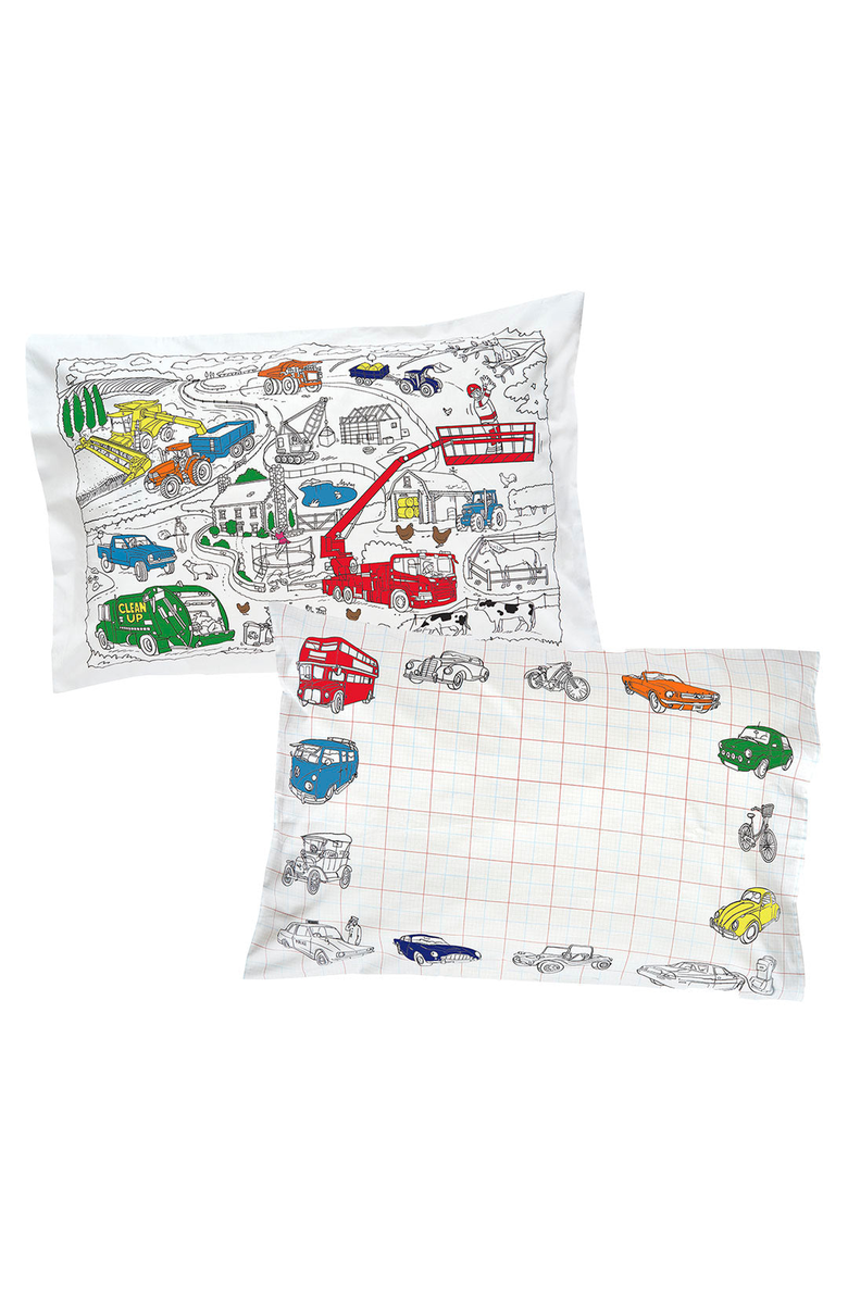 Eat Sleep Doodle Color Your Own Pillowcase Farmyard, Alternate, color, White