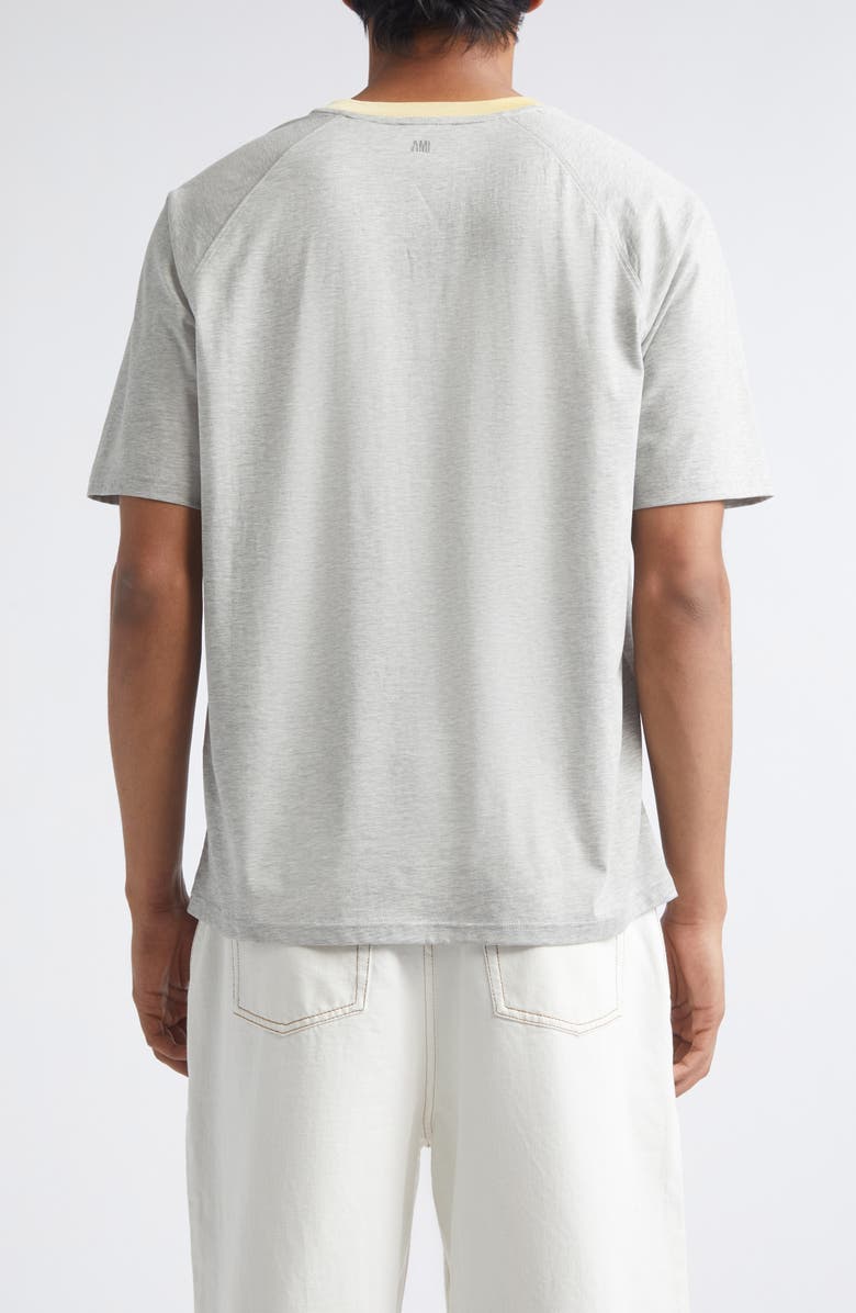 AMI PARIS Ami de Coeur Embroidered Cotton Ringer T-Shirt, Alternate, color,