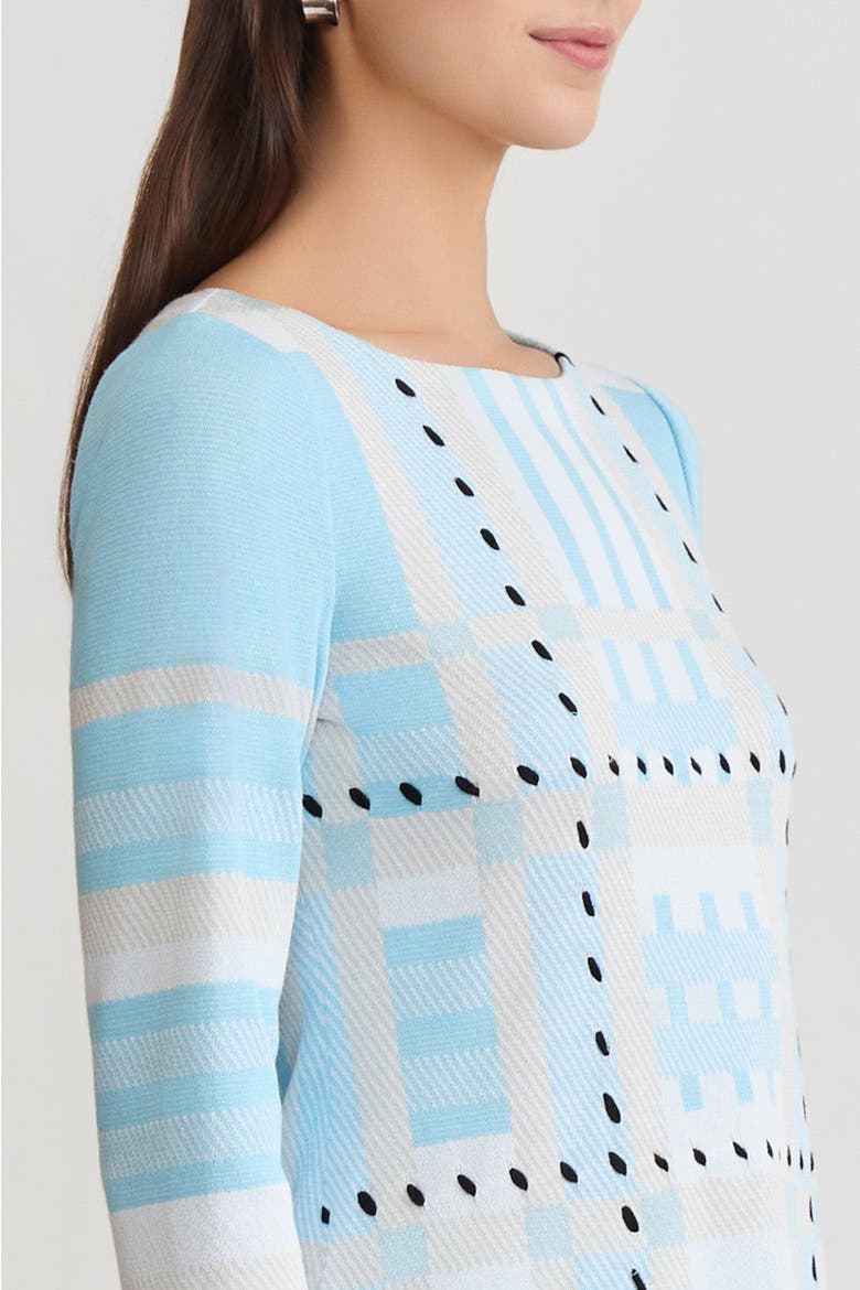 Interwoven Soft Knit Tunic, Alternate, color, Serene/White/Black