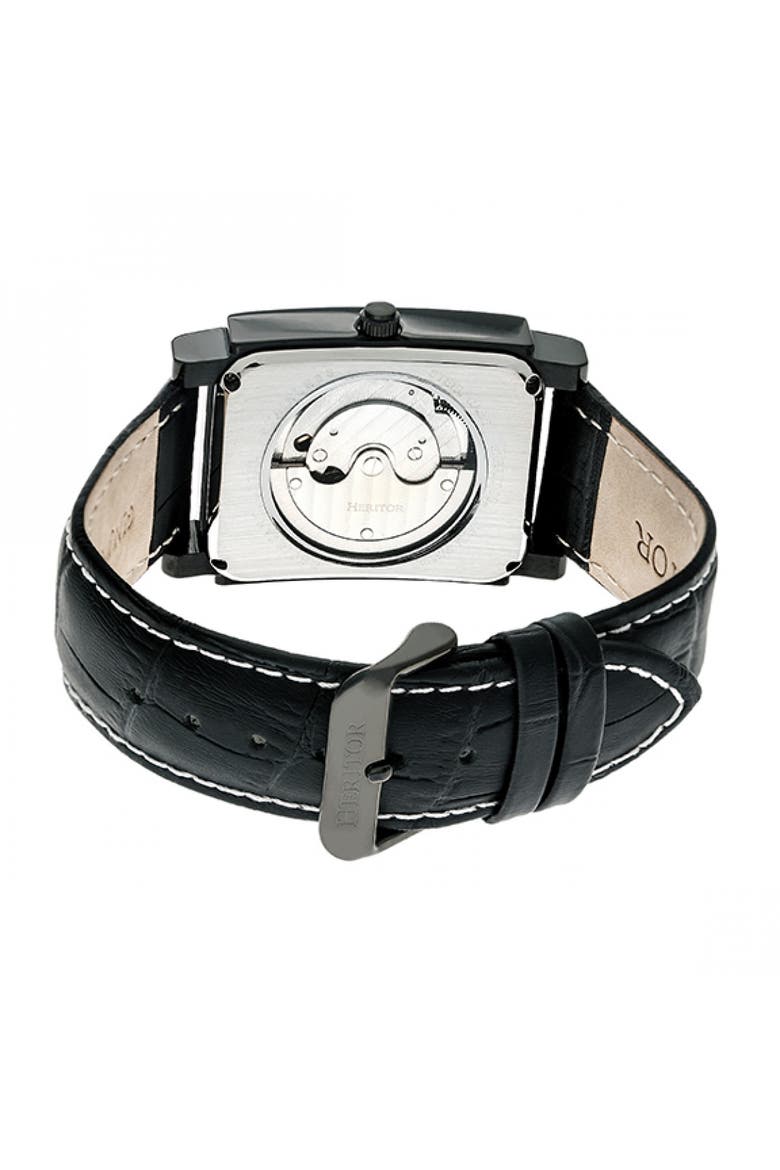Frederick Leather-Band Watch, Alternate, color, Black