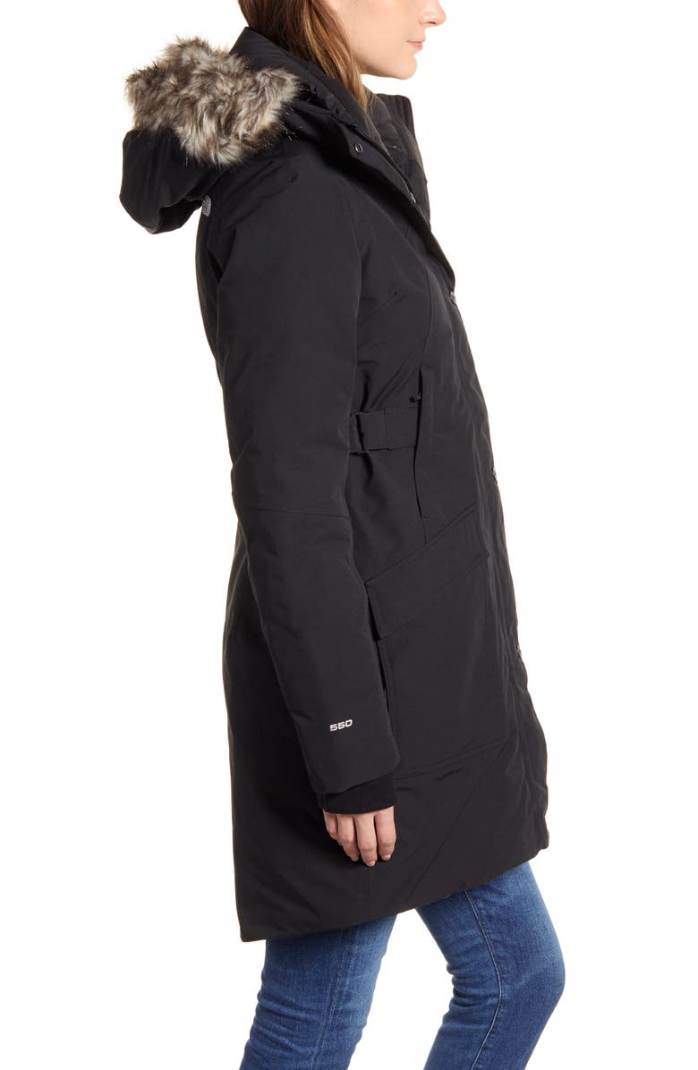 The North Face Outer Boroughs Faux Fur Trim 550 Fill Power Down Parka, Alternate, color, 