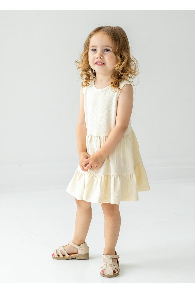 Ivory Tiered Dress, Main, color, Creme