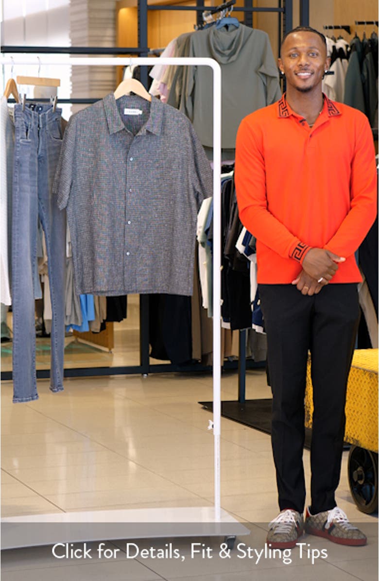 Textured Short Sleeve Button-Up Shirt, sales video thumbnail