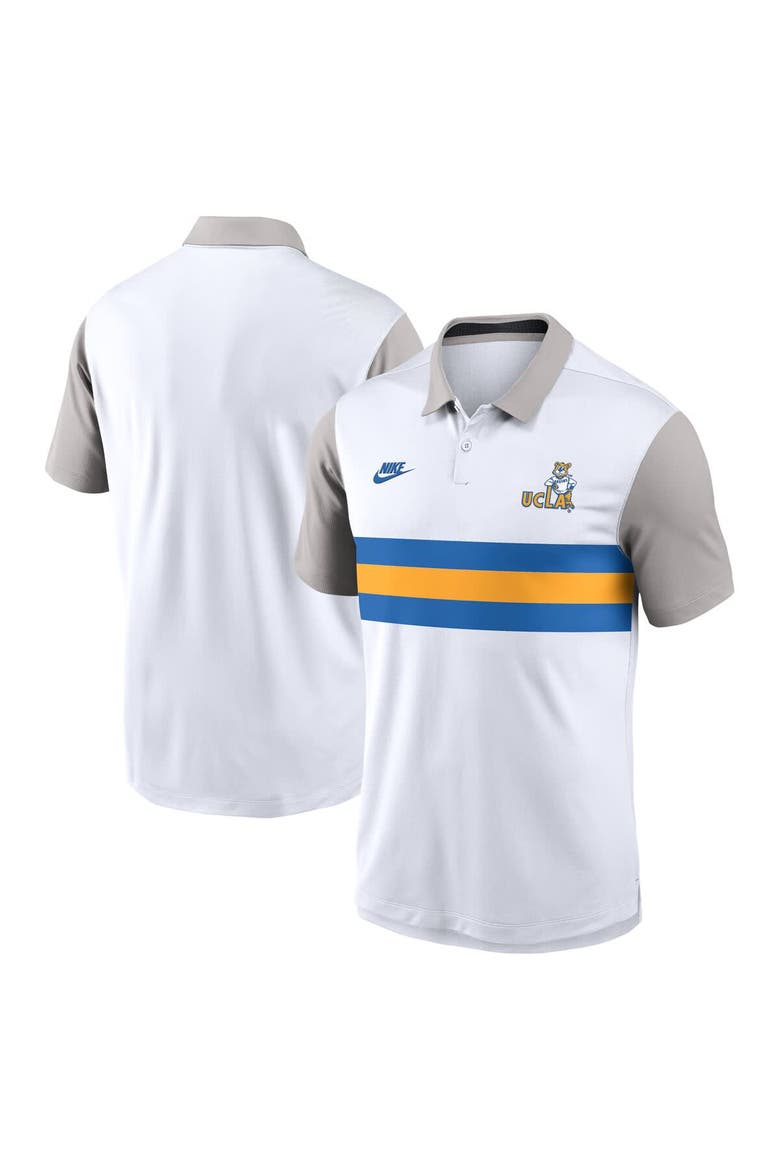 Men's Nike White/Gray UCLA Bruins Athletic Prep Legacy Logo Vapor Performance Polo, Alternate, color, White