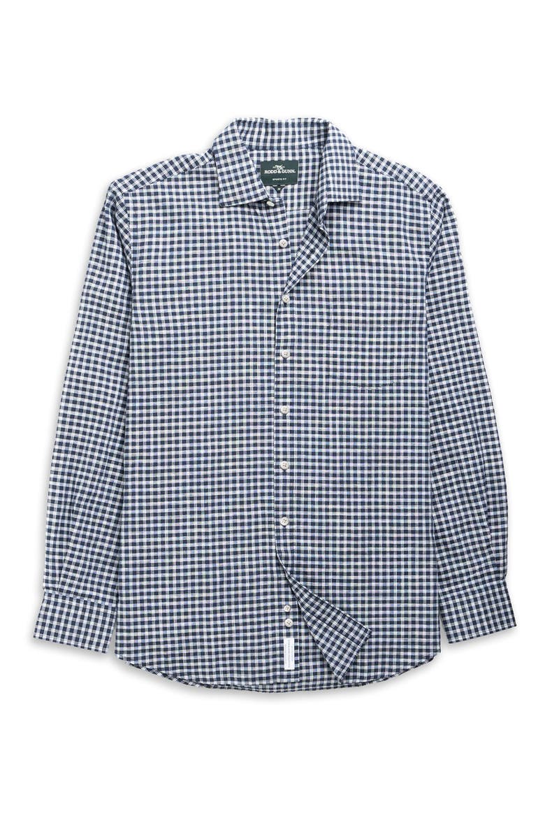 McKerrow Check Cotton & Linen Shirt, Alternate, color, ROYAL