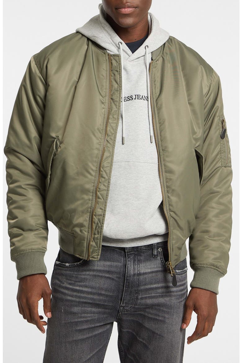 Bomber Jacket, Main, color, GREEN