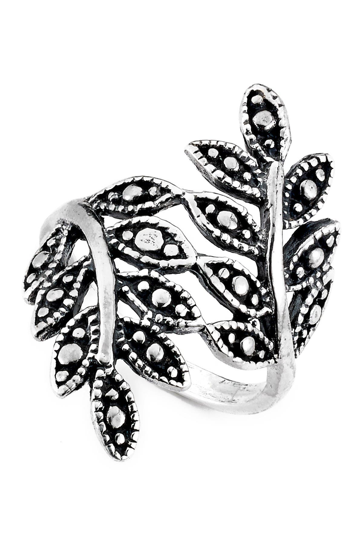 SAMUEL B. Sterling Silver Leaf Design Ring