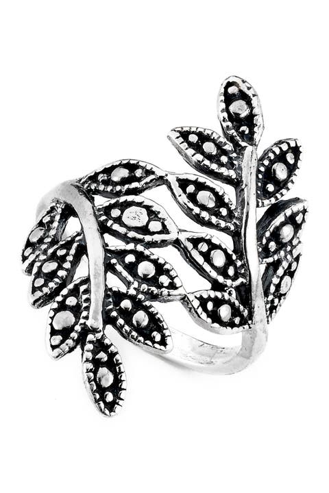 Sterling Silver Leaf Design Ring