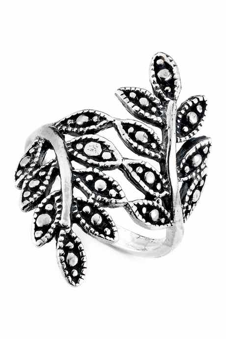 SAMUEL B. Sterling Silver Leaf Design Ring