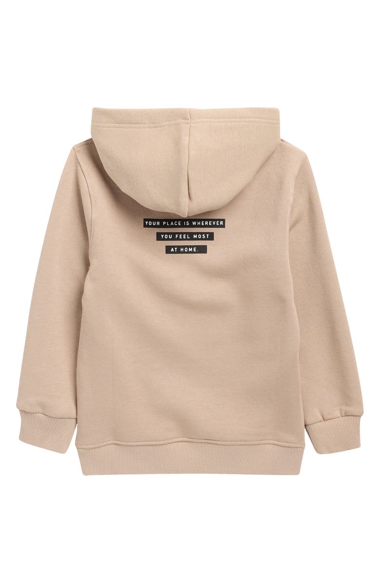 DENIM AND FLOWER Kids' Polaroid Graphic Hoodie, Alternate, color, Light Khaki
