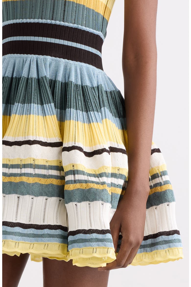 Stripe Crinoline Fit & Flare Sweater Dress, Alternate, color, MULTICOLOR JAUNE