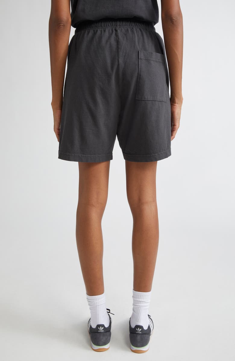 Sporty & Rich HWCNY Cotton Gym Shorts, Alternate, color, Faded Black