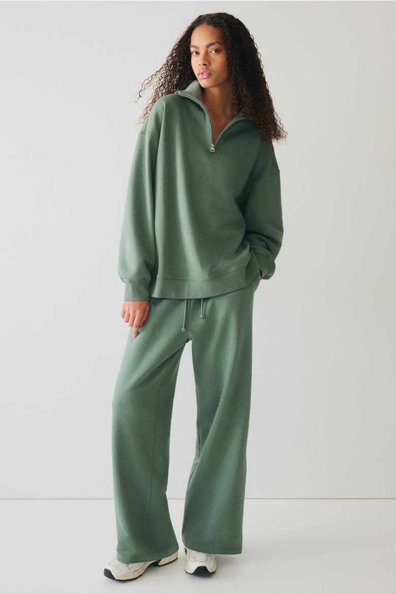 Zip-top Sweatshirt, Main, color, Dusty emerald green