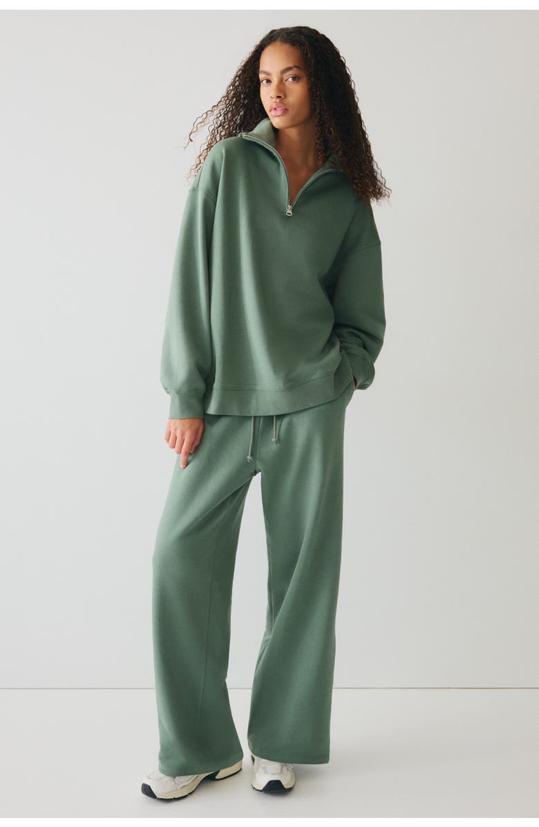 H&M Zip-top Sweatshirt, Alternate, color, Dusty Emerald Green