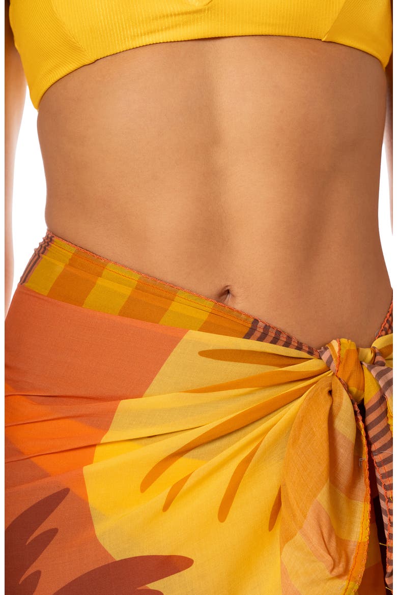 Instintc Print Isla Cover-Up Pareo, Alternate, color, OPEN ORANGE
