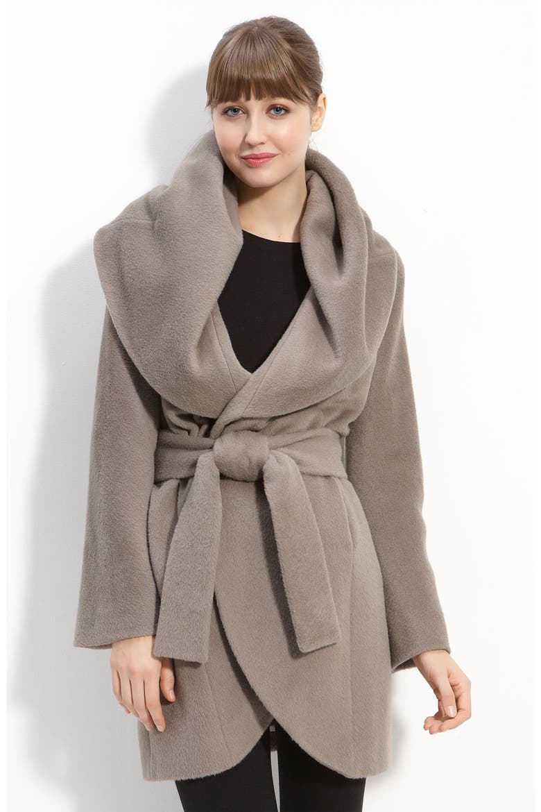 Hooded Wrap Coat, Main, color, MINK