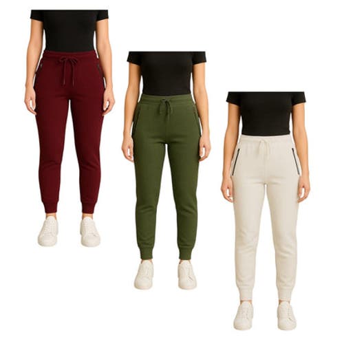 Benben Womens 3 Pack Ultra Soft Fleece Joggers