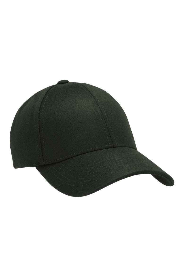 Wool Blend Baseball Cap, Main, color, DARK GREEN
