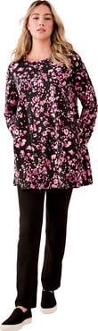 Roaman's Ultimate Long Sleeve Crewneck Swing Tunic