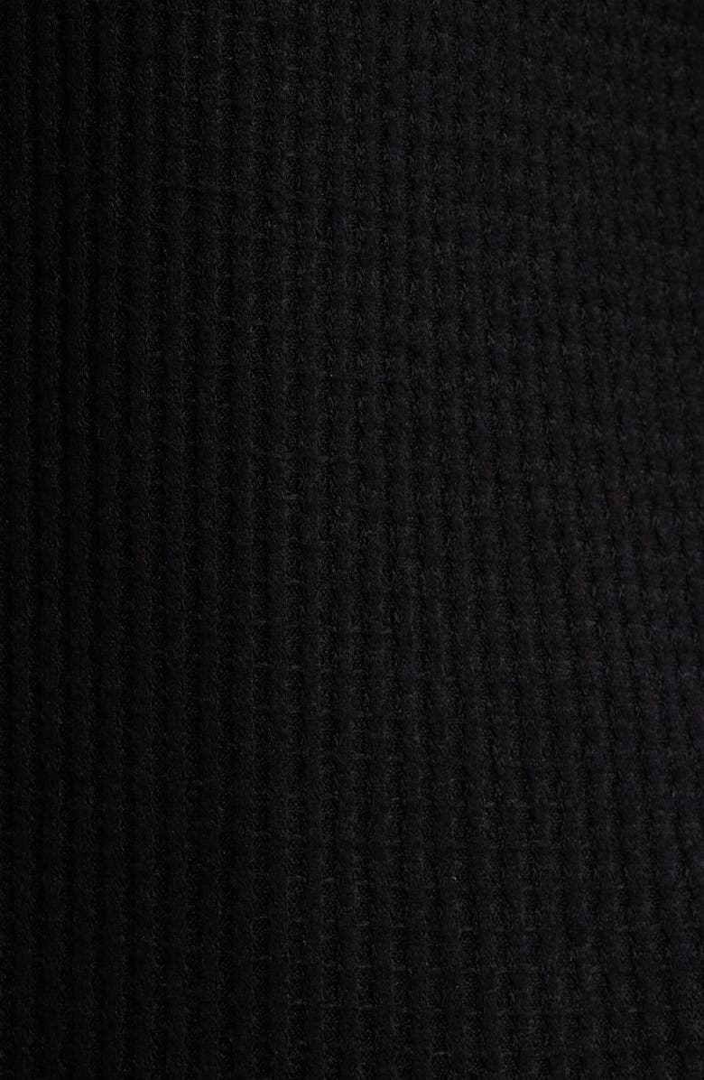 Open Edit Textured Waffle Knit Pajamas, Alternate, color, Black