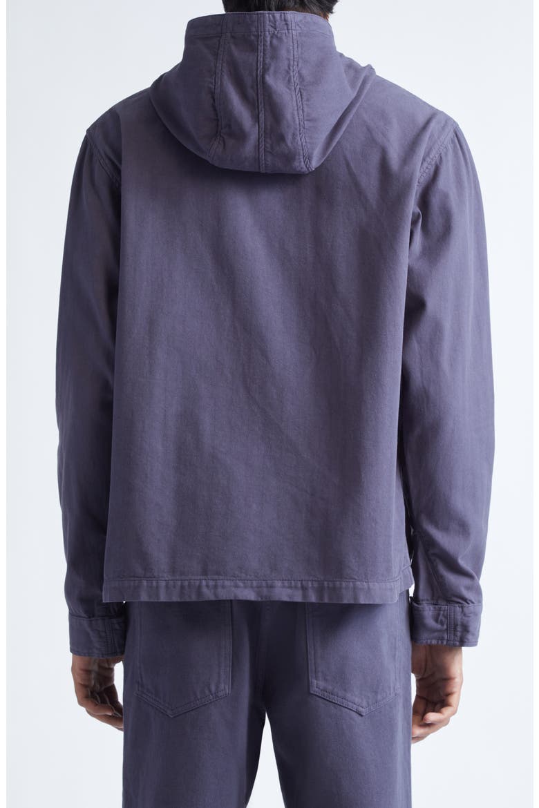 Hodded Herringbone Twill Jacket, Alternate, color, DARK BLUE