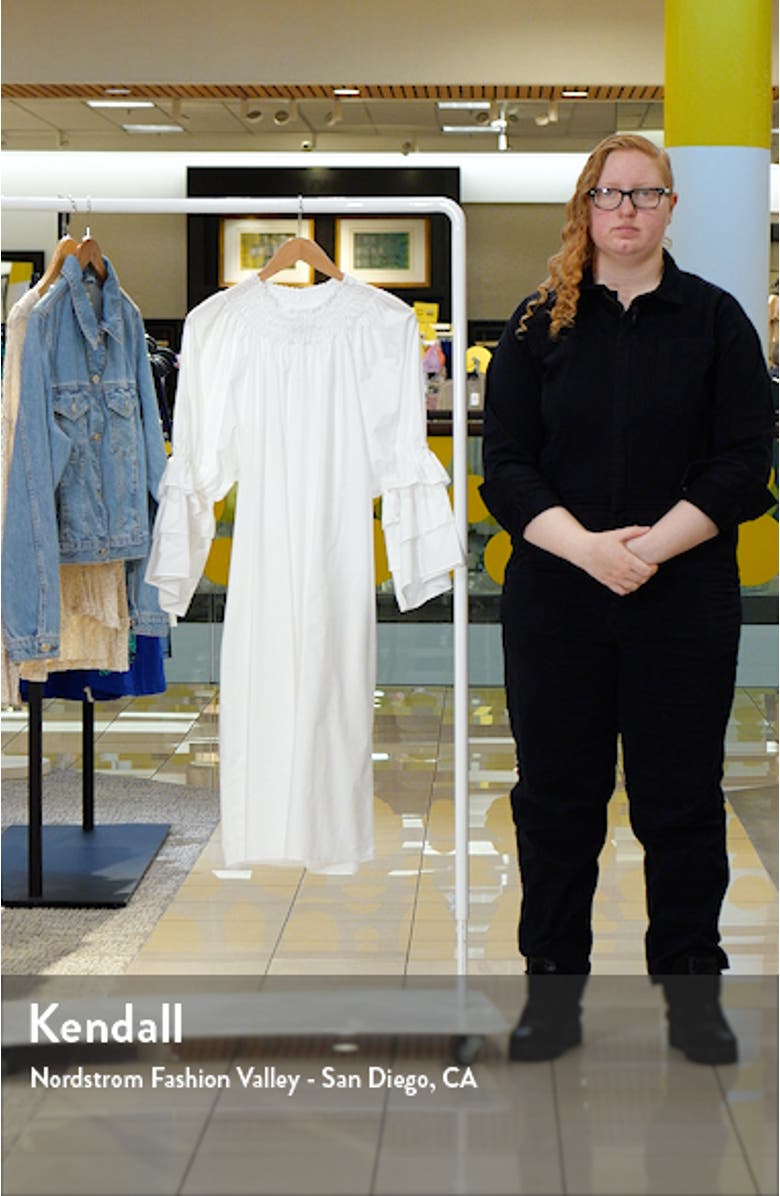 Daphne Ruffle Cuff Cotton Poplin Dress, sales video thumbnail