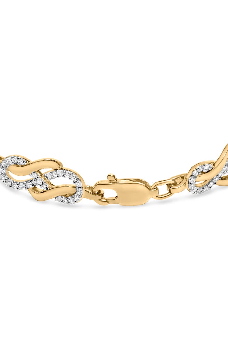 Haus of Brilliance 14K Yellow Gold Plated Silver 1.0 Cttw Diamond Infinity Loop and Swirl Link Bracelet, Alternate, color, Yellow