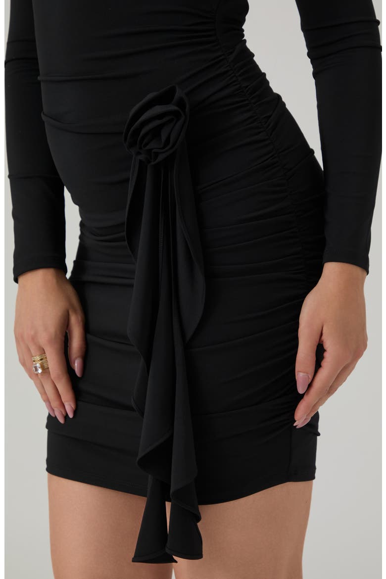 Lucy Long Sleeve Minidress, Alternate, color, JBLACK-BLACK