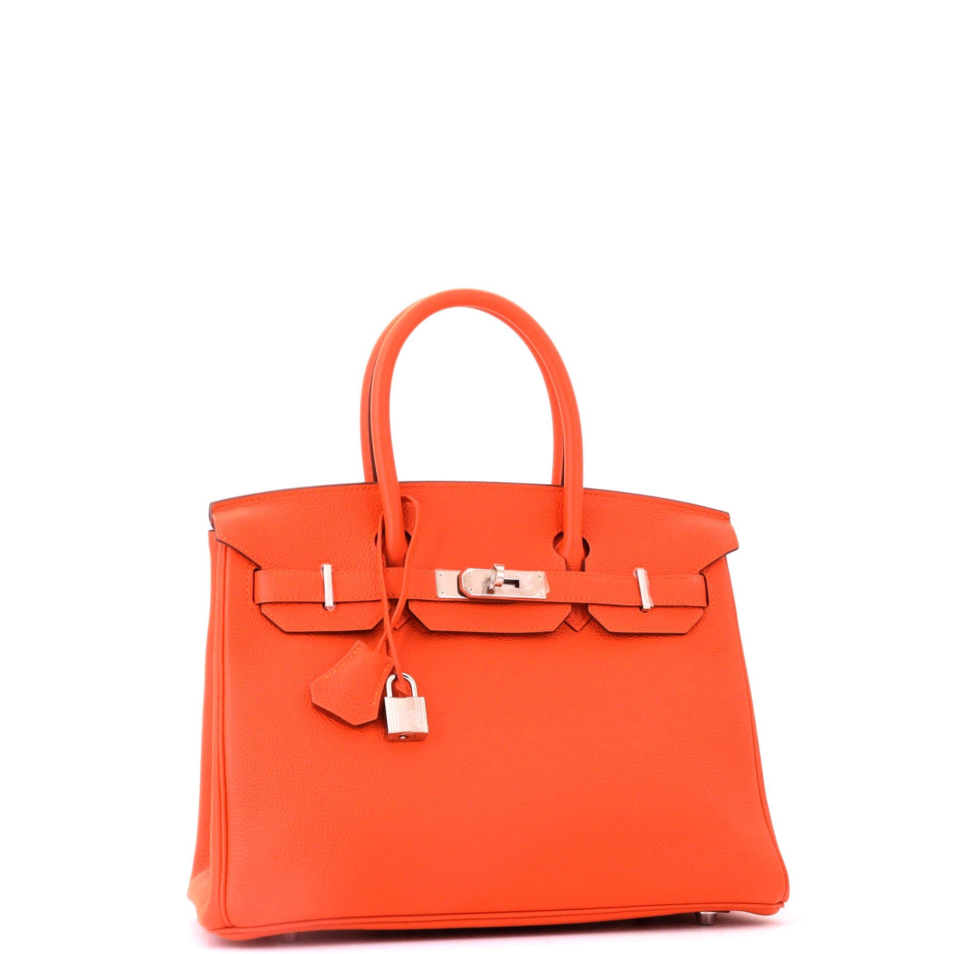 Pre-Owned Hermes Birkin Handbag Orange Togo with Palladium Hardware 30, Alternate, color, Feu