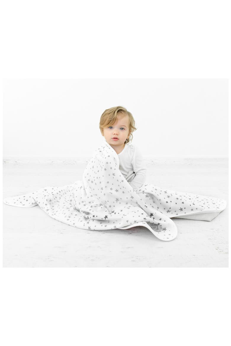 4 Season Organic Cotton & Merino Wool Toddler Blanket, Alternate, color, GRAY STARS