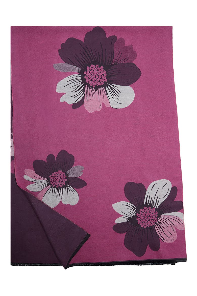 Floral Reversible Scarf, Main, color, PINK