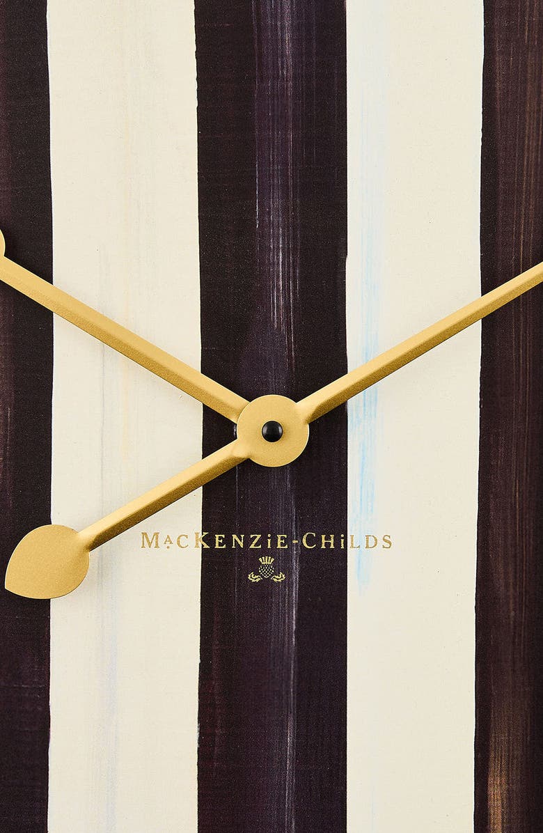 MACKENZIE CHILDS Courtly Stripe Wall Clock, Alternate, color, Black