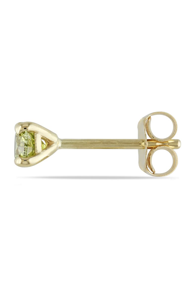 Yellow Diamond Stud Earrings 14K, Alternate, color, Diamond